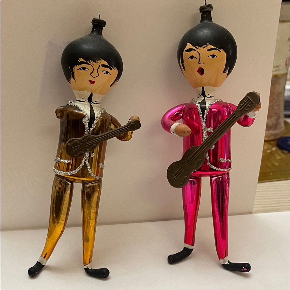 THE BEATLES Vintage Musician Ornaments.  Purchased approx 1960’s.